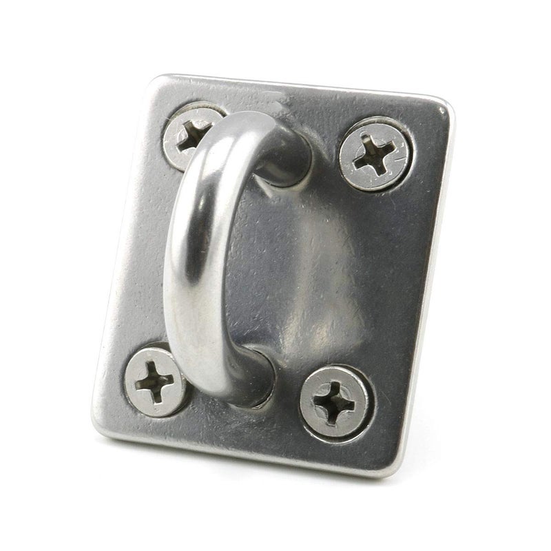 heyous 2 Set M8 Suspension Ceiling Wall Mount U Hook Anchor Hanger Stainless Steel Heavy Duty Multi Purpose Hammock Swing Ceiling Hook Square Base Plate with Snap Hook - Image 5